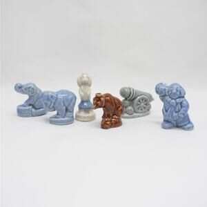 Wade England Circus Animal Figure Lot of 6 Elephant Bear Clown Poodle Cannon VTG